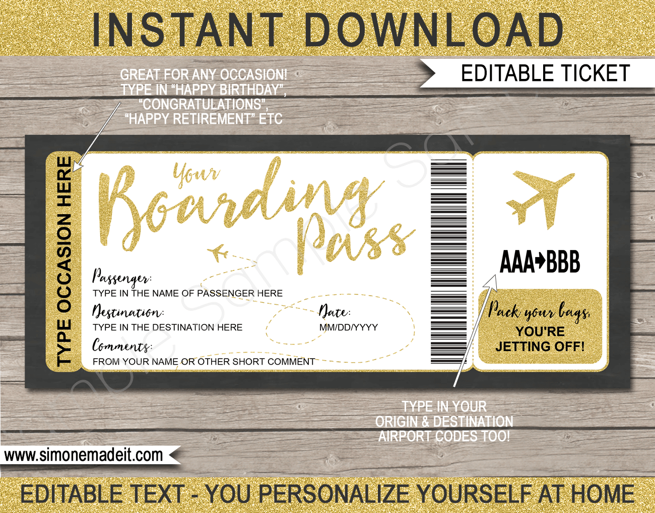 Printable Boarding Pass Ticket Template Fake Plane Ticket Trip Reveal Printable Boarding Pass Ticket Template Fake Plane Ticket Trip Reveal