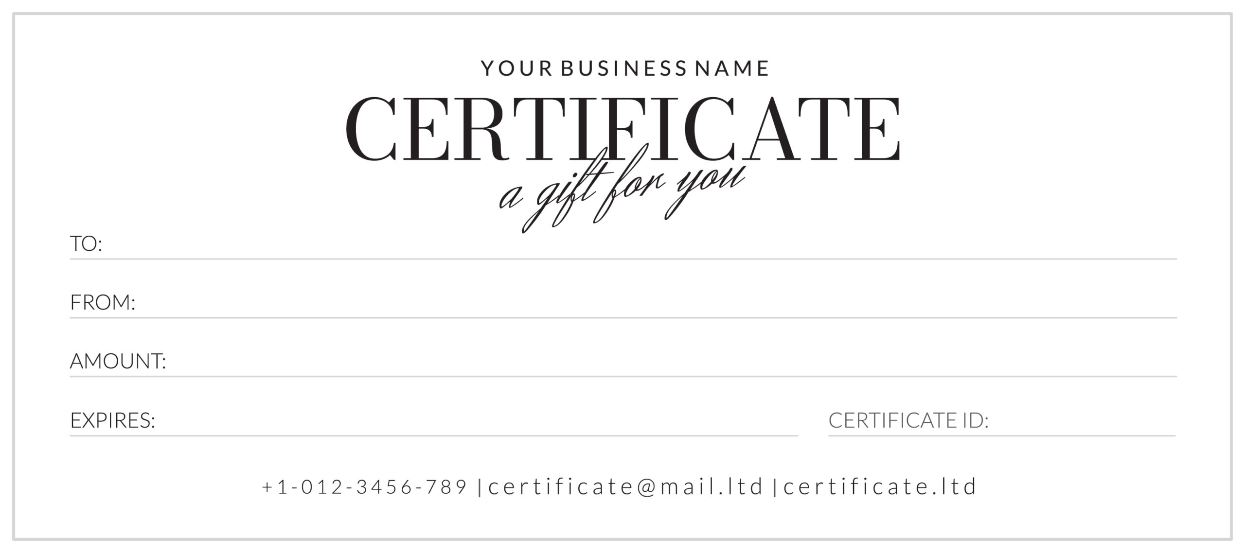 Printable Business Gift Certificate Free Google Docs Template Gdoc io