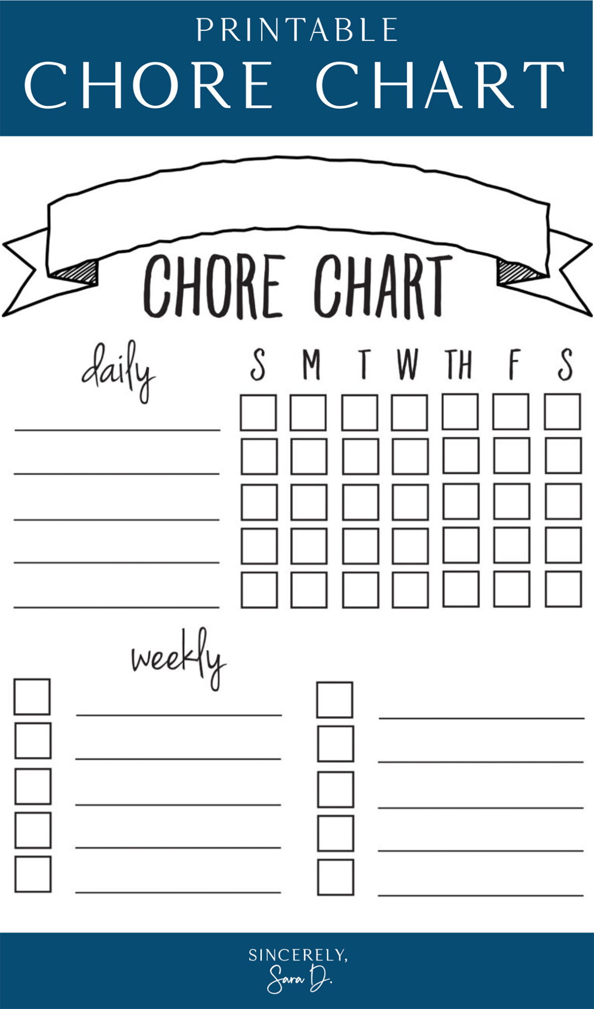 Free Printable Chore List Templates