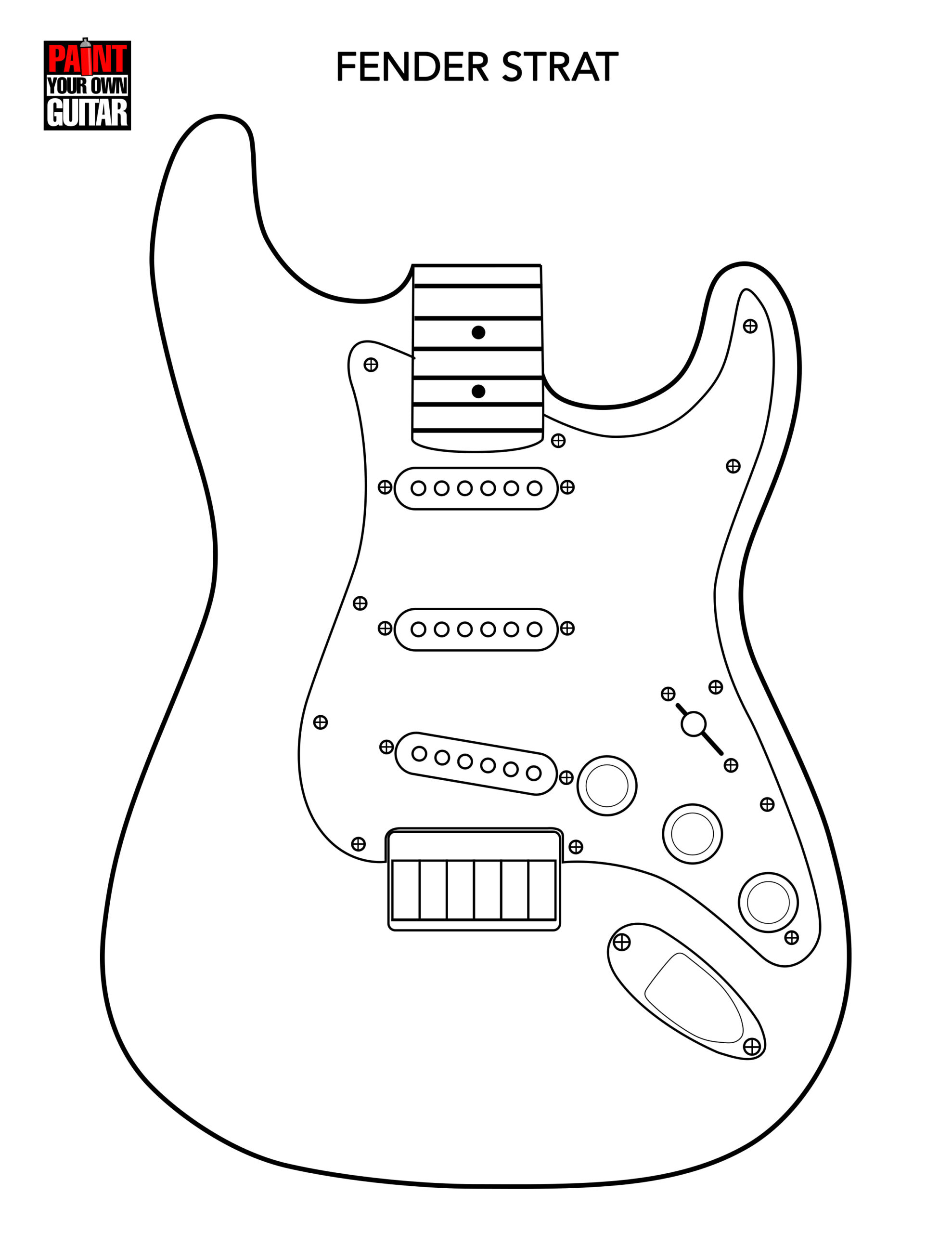 Printable Guitar Template Printable Guitar Template
