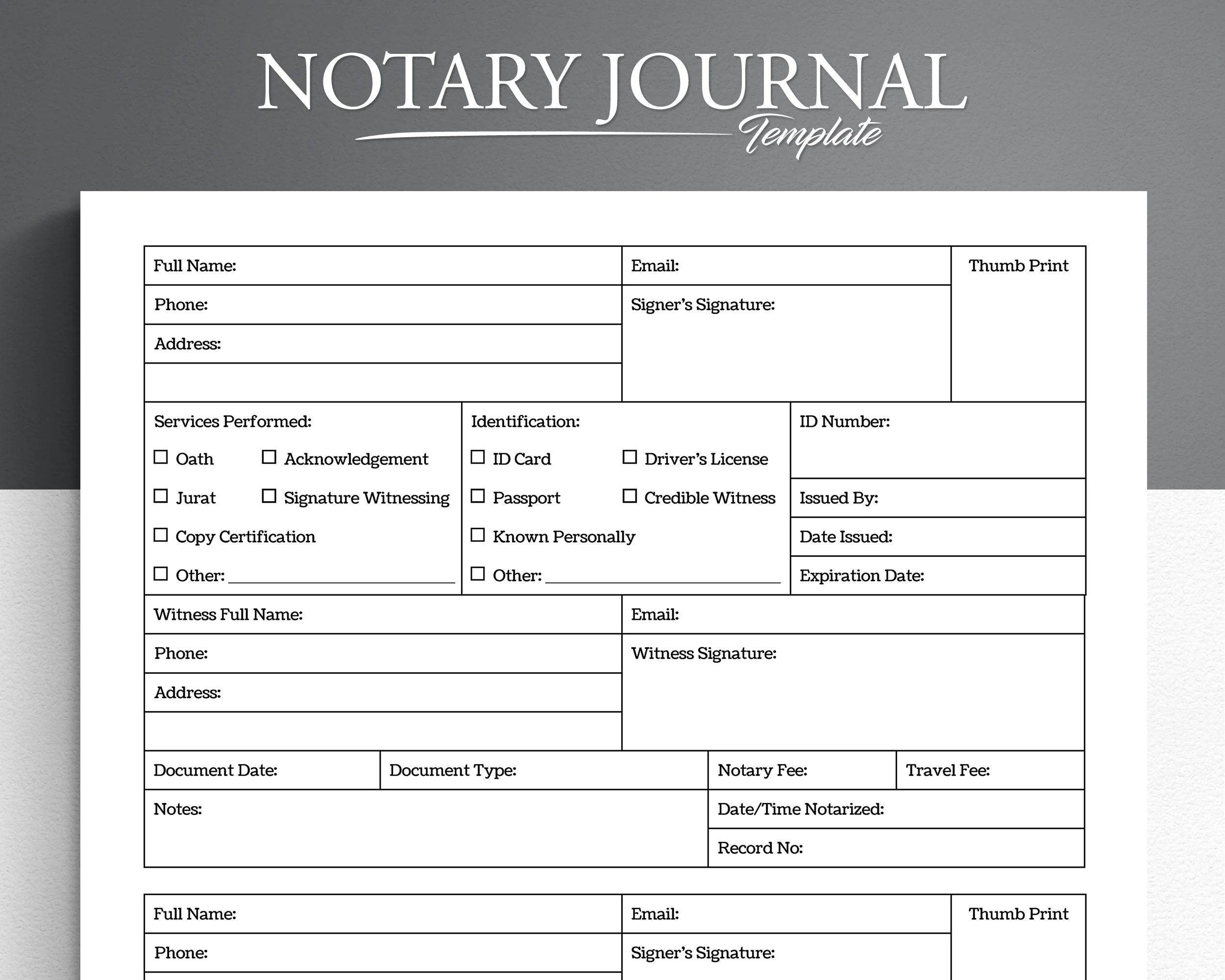 Printable Notary Journal Notary Log Notary Book Printable PDF Instant Download Etsy Printable Notary Journal Notary Log Notary Book Printable PDF Instant Download Etsy