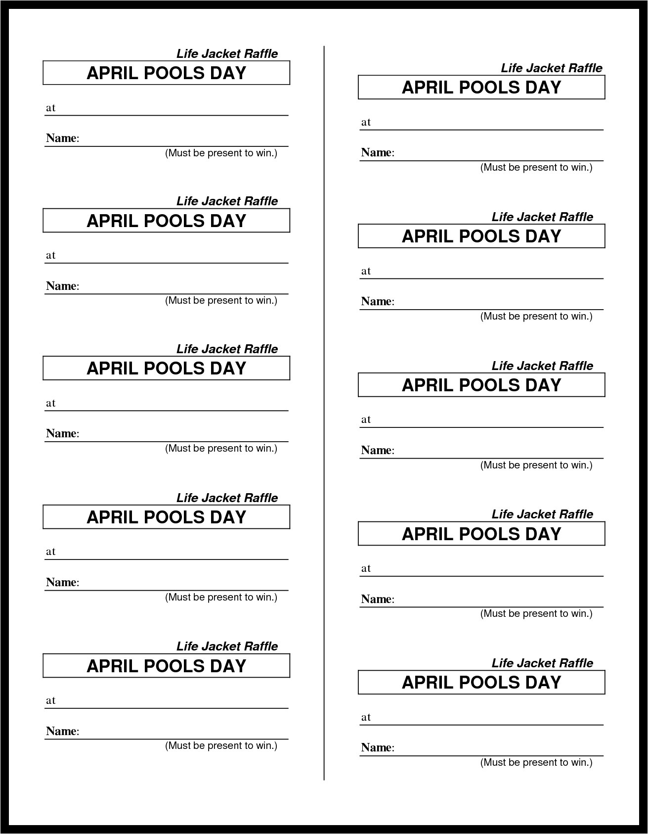 Free Printable Fundraiser Ticket Templates