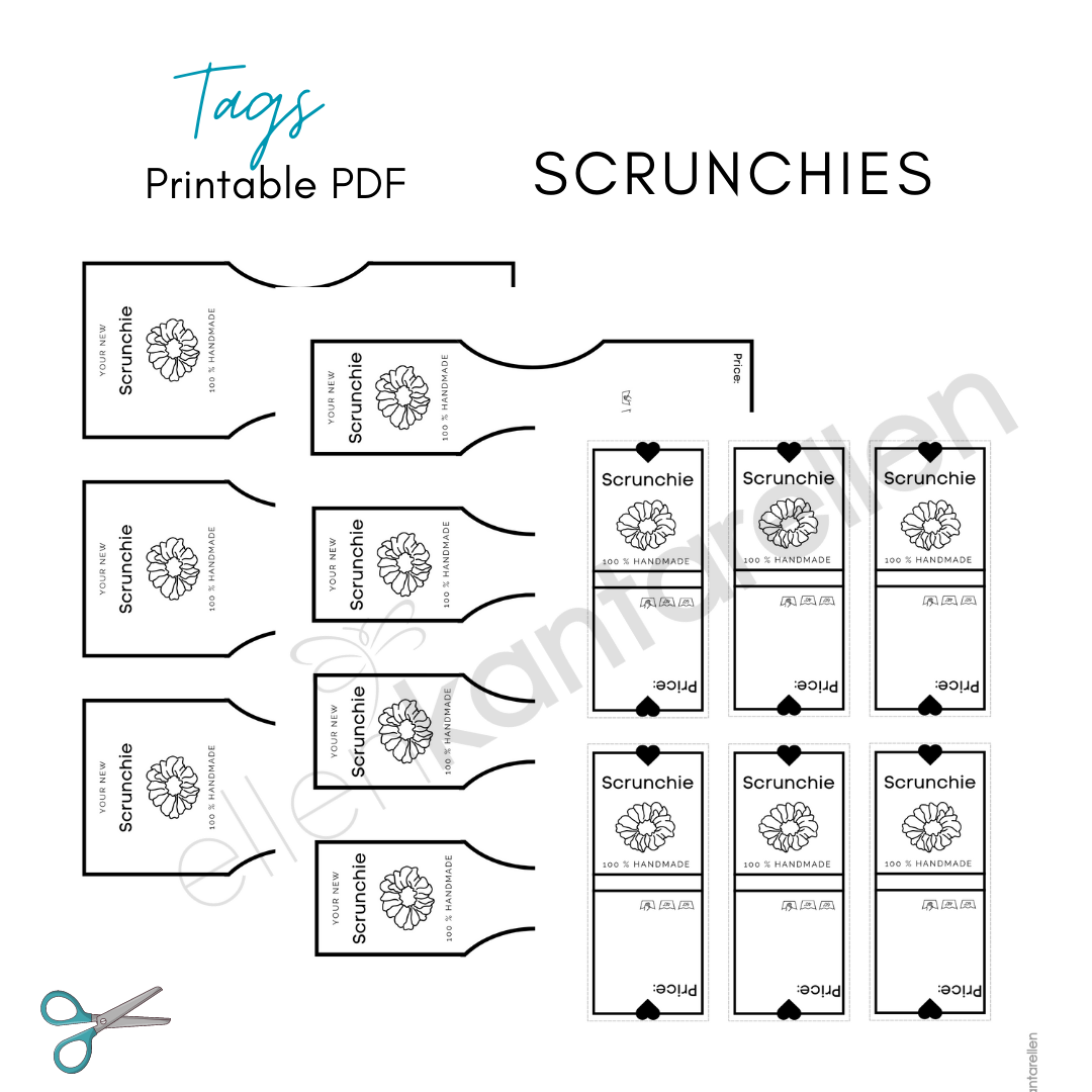 Printable Tags For Scrunchies FREE Crochet Pattern Ellenkantarellen