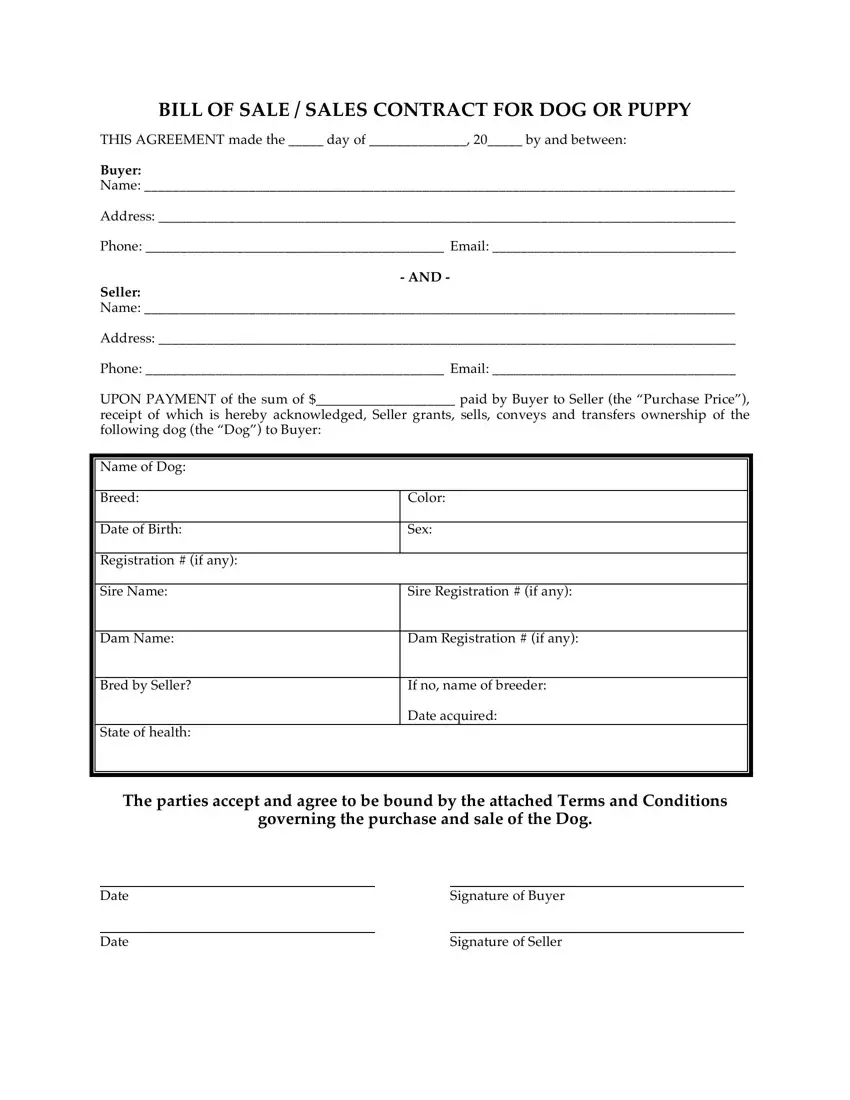 Free Printable Dog Ownership Templates