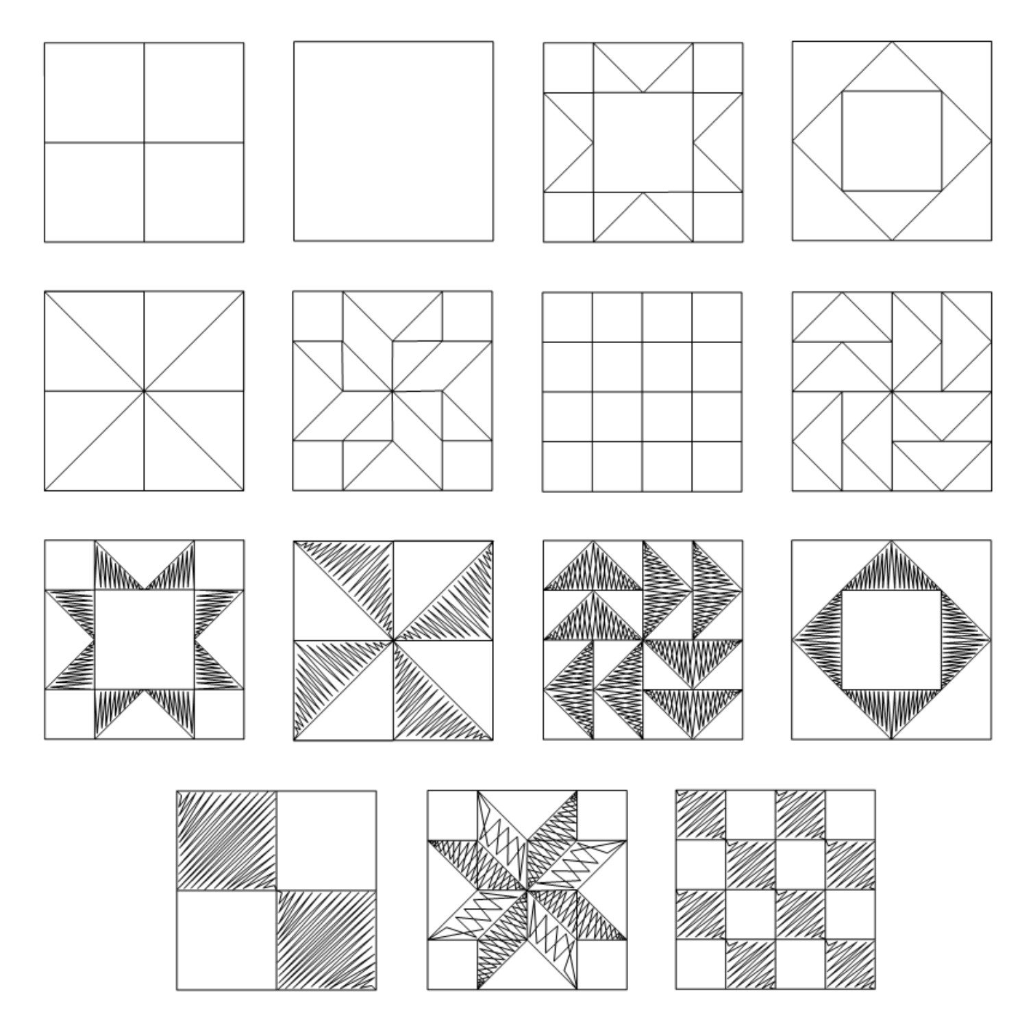 QB Quilt Block Template Set QB Quilt Block Template Set