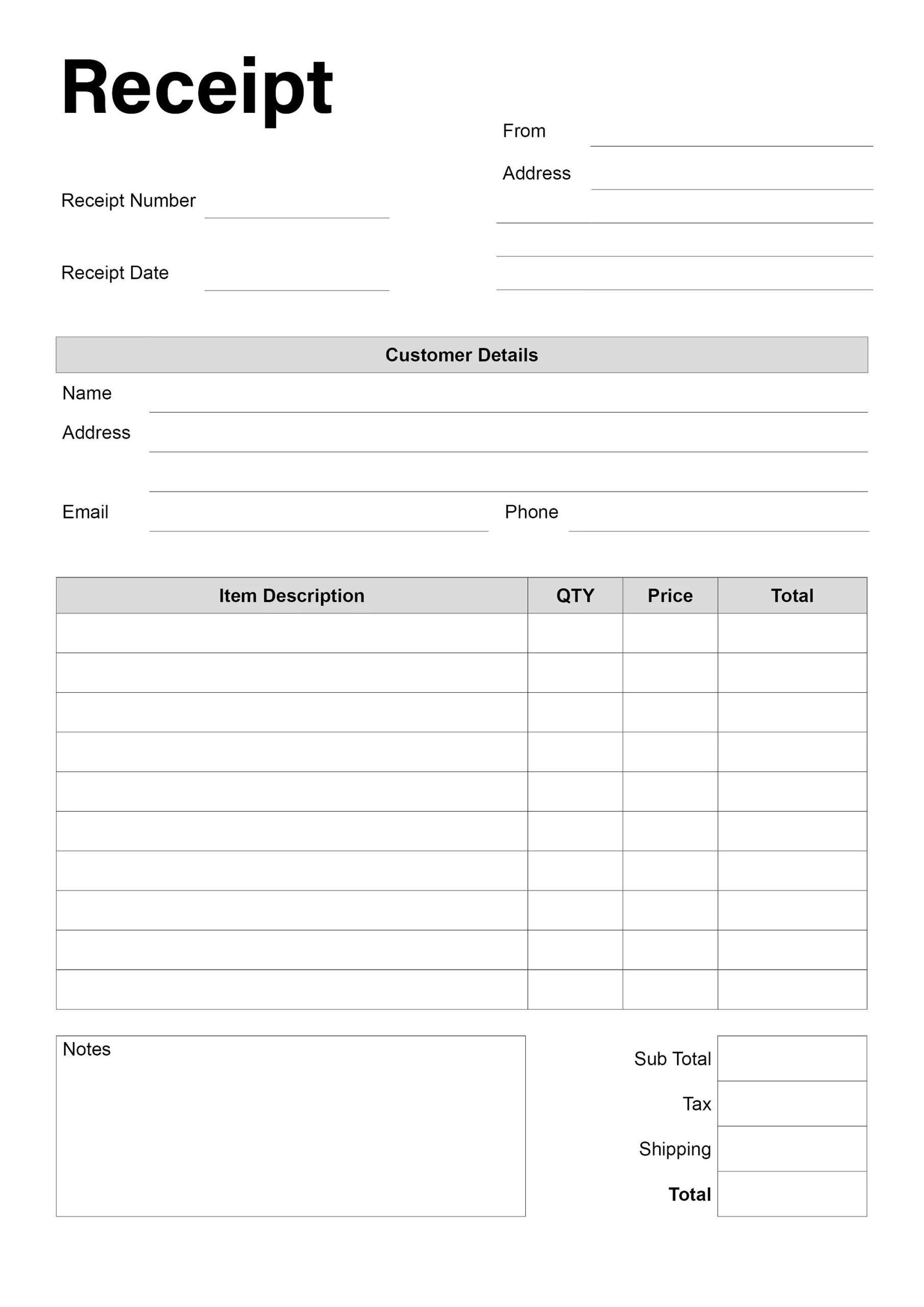 Free Printable Receipt Templates Free Printable Receipt Templates