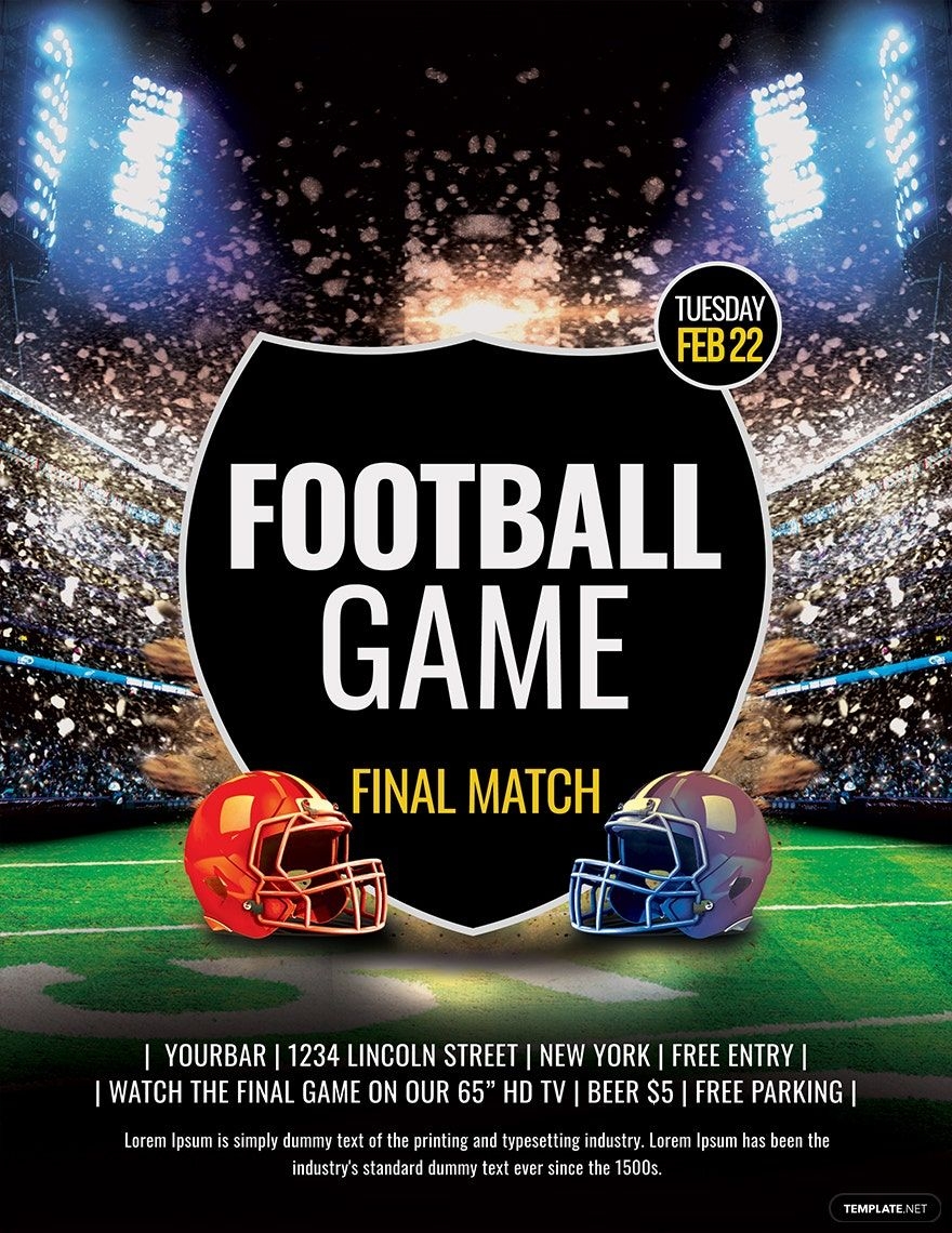 Sample Football Game Flyer Template In Pages Illustrator Publisher PSD Word Google Docs Download Template Sample Football Game Flyer Template In Pages Illustrator Publisher PSD Word Google Docs Download Template