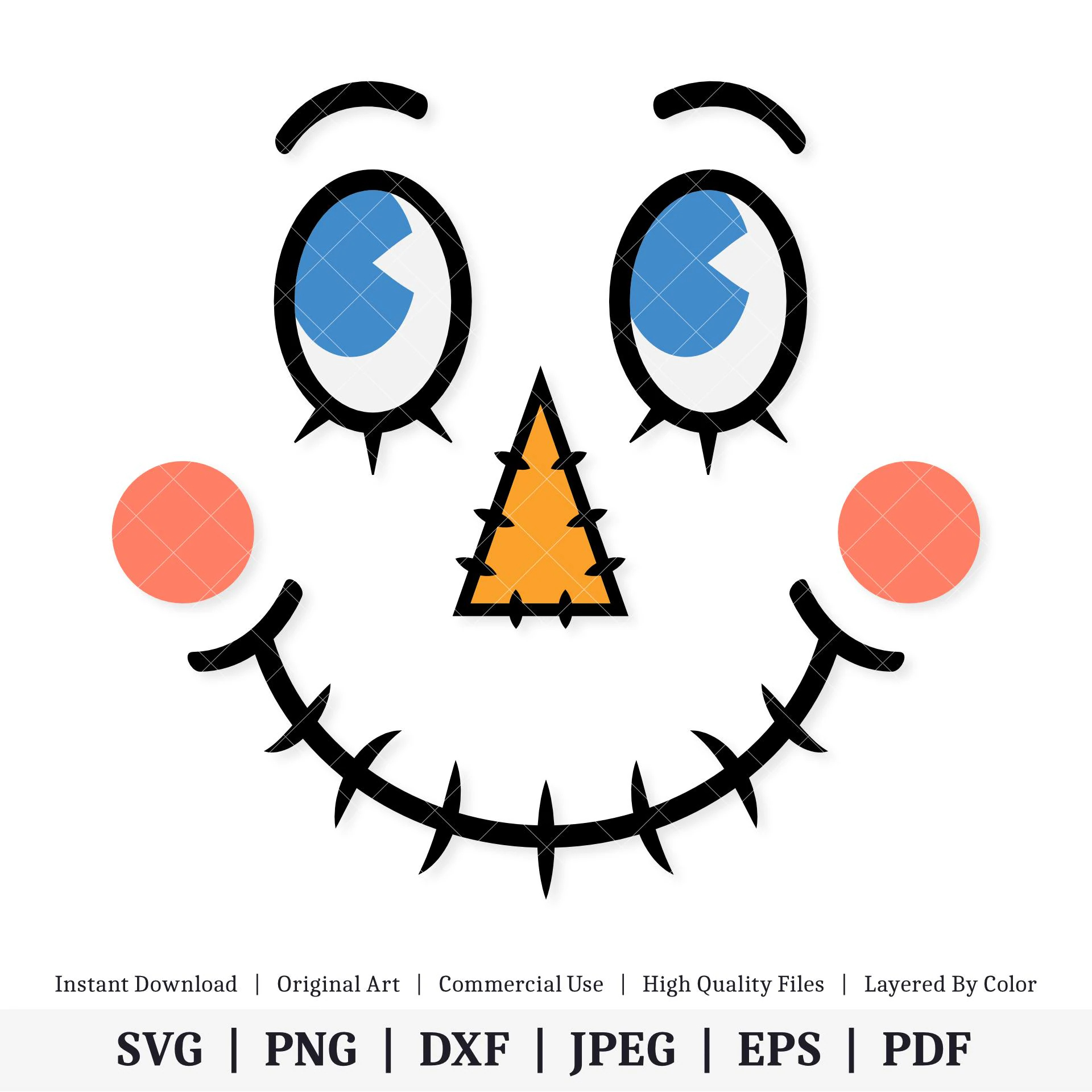 Scarecrow Face Vector Artwork INSTANT DIGITAL DOWNLOAD Svg Png Dxf Jpeg Eps Pdf Etsy