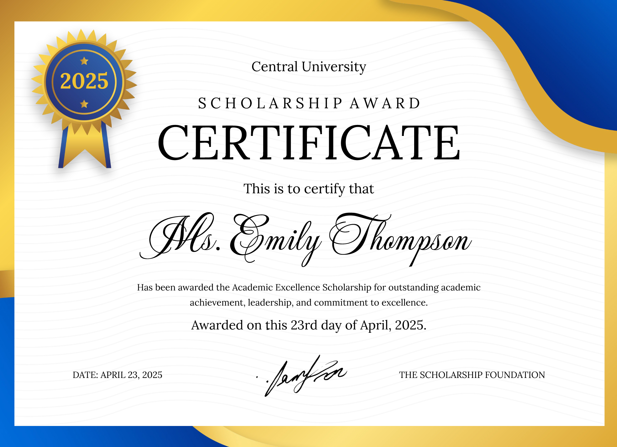 Free Printable Scholarship Certificate Templates