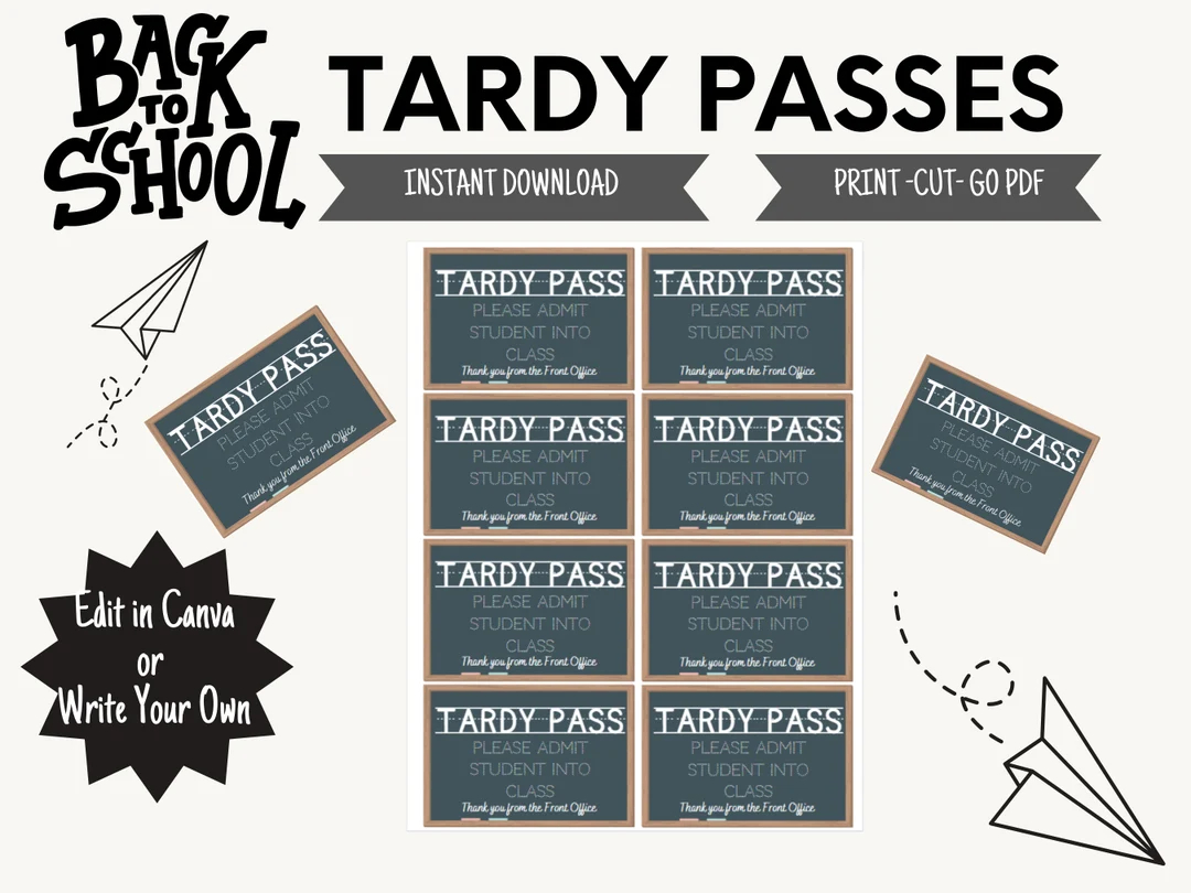 School Tardy Pass Printable Instant Download Late Pass Template Editable Tardy Pass Template Digital Download Etsy School Tardy Pass Printable Instant Download Late Pass Template Editable Tardy Pass Template Digital Download Etsy