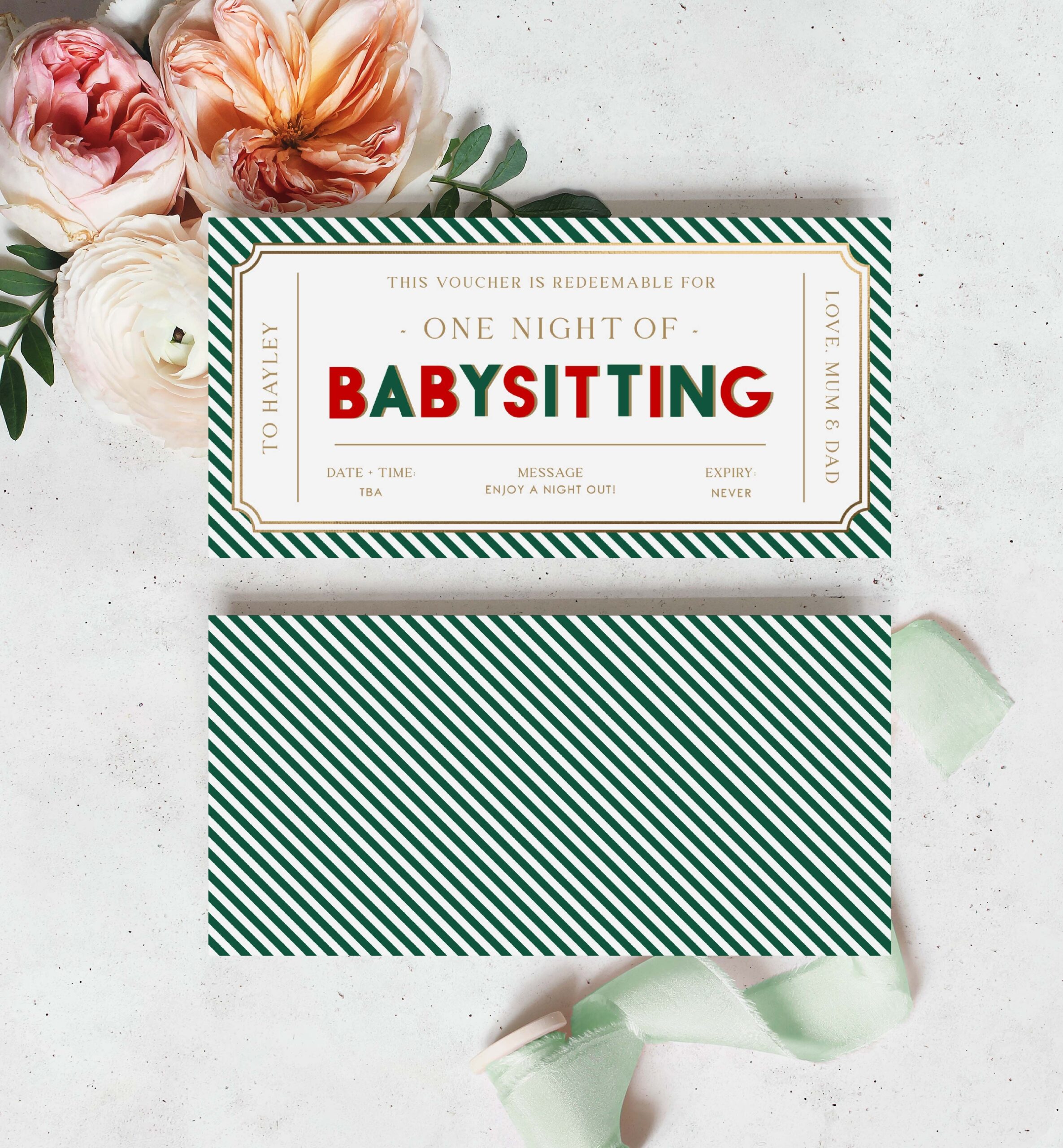 Free Printable Babysitting Voucher Templates