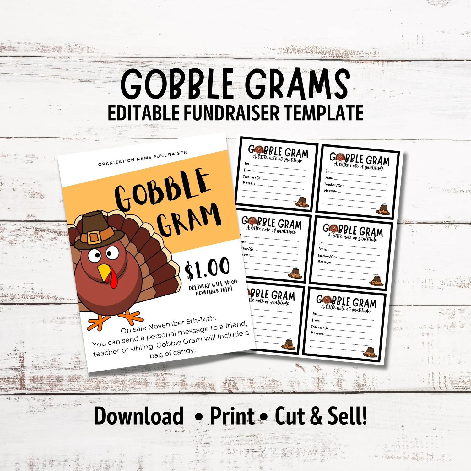 Thanksgiving Gobble Gram Download Candy Grams For School Fundraiser Printable Turkey Gram Thankful Gram School Candy Gram Fundraiser Fall Fundraiser For Schools Cheer Dance Teams Sports Team Church Hospitals Payhip